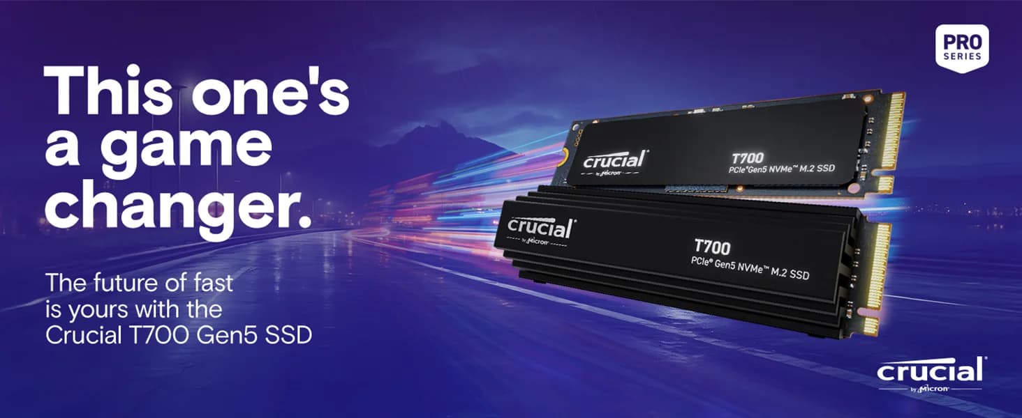 Crucial T700 2TB Gen5 NVMe M.2 SSD with Heatsink — image 1