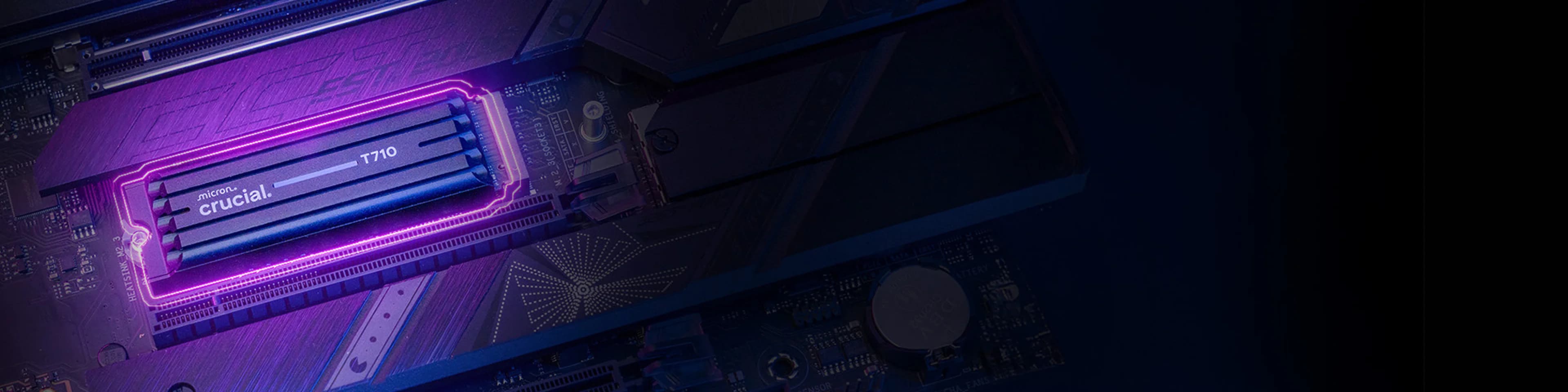 Crucial T710 1TB PCIe Gen5 NVMe 2280 M.2 SSD with heatsink — image 1