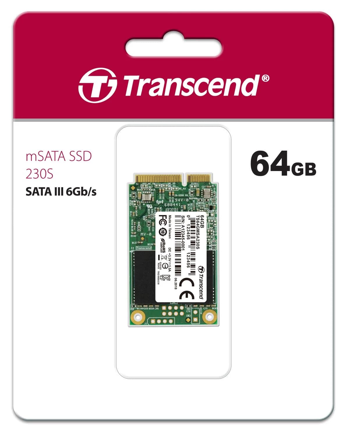 Transcend 230S 64GB mSATA Internal SSD — image 1