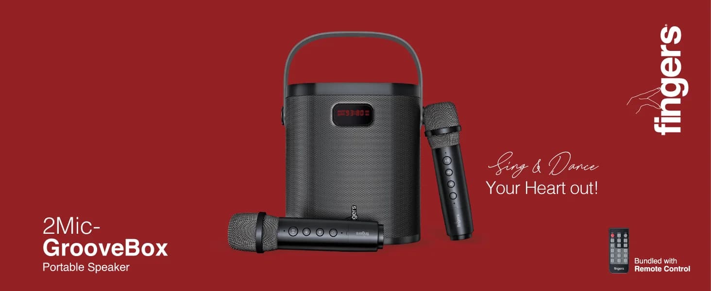 FINGERS 2Mic-GrooveBox Portable Speaker with 2 Wireless Mics — image 1