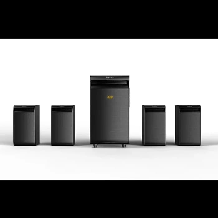 PHILIPS Audio TAV5457 4.1 Channel 55W Multimedia Speaker System with 8.5W X 2 & 3W X 2 Satellite Speakers, Multi-Connectivity Option with Supporting USB, Bluetooth, AUX, FM & Remote Control (Black) — image 1