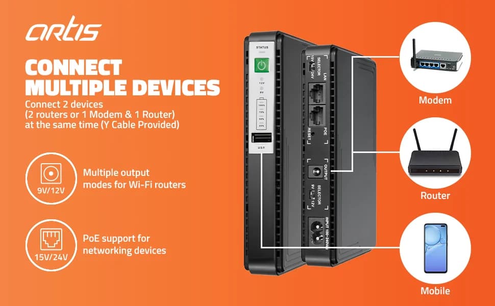 Artis AR-MINIDC-3 Mini UPS for WiFi Router