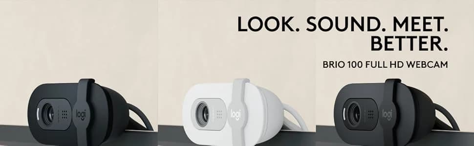 Logitech Brio 100 Full HD Webcam For Meetings And Streaming